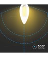 E14 4W 3-staps dimbare LED-kaarslamp - Filament, warm wit