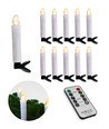 10-pack LED kerstlichtjes inclusief afstandsbediening - Batterij, timerfunctie, draadloos, houder voor kerstboom