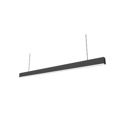 48W LED-lichtlijn - 150cm, 120 lm/W, Zwart, plafondlamp voor kantoor, incl. draadophanging