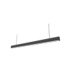 48W LED-lichtlijn - 150cm, 120 lm/W, Zwart, plafondlamp voor kantoor, incl. draadophanging