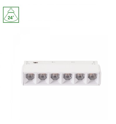 6W SHIFT Grid XS magnetische spot voor rail, 48V - Wit, 2700K, 11cm, IP20