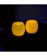 2-pack LED Bolkaarsen, vlam effect - Ø5cm, 6cm hoog, echte was