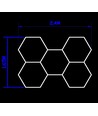 168W RA95 Hexagon LED 5 vakken complete set - Incl. stroomaansluiting