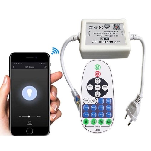 230V WiFi Smart Home dimmer - Inclusief eindkap, voor 230V (Type Q), geheugenfunctie, max 50 m