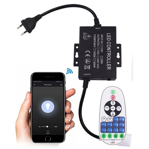 230V WiFi Smart Home dimmer - Inclusief eindkap, voor 230V (Type Q), geheugenfunctie, max 100 m