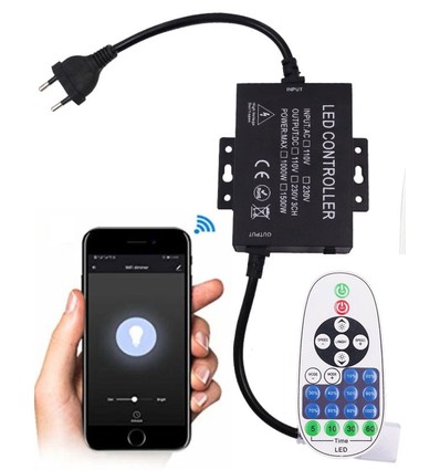 230V WiFi Smart Home dimmer - Inclusief eindkap, voor 230V (Type Q), geheugenfunctie, max 100 m