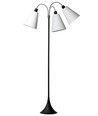 Trafiek Vloerlamp E27 in Zwart met 3 Witte Lampenkappen - Nielsen Light