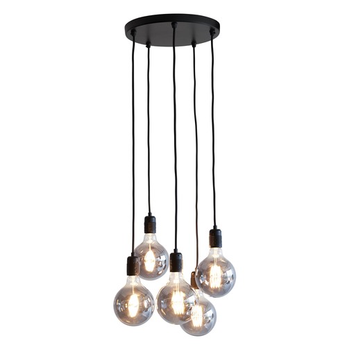 K9 Hanglamp Cluster 5xE27 Ø30 Zwart - Nielsen Light