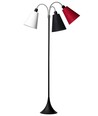Trafiek Vloerlamp E27 in Zwart met Lampenkappen in Wit/Zwart/Rood - Nielsen Light