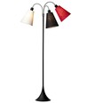 Trafiek Vloerlamp E27 in Zwart met Lampenkappen in Wit/Zwart/Rood - Nielsen Light