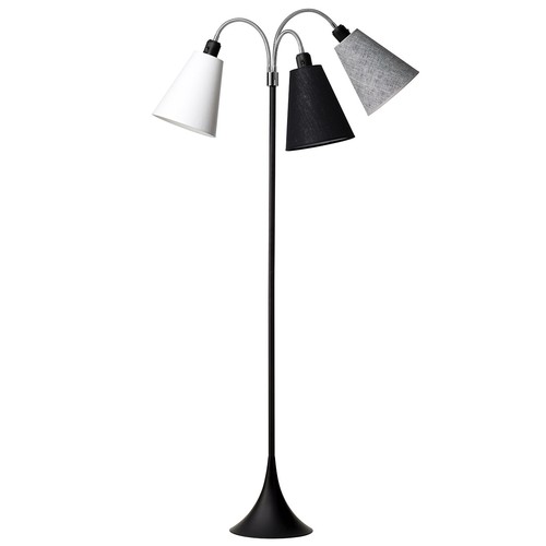 Trafiek Vloerlamp E27 in Zwart met Wit/Zwart/Zwart Gestructureerd - Nielsen Light