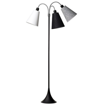 Trafiek Vloerlamp E27 in Zwart met Wit/Zwart/Zwart Gestructureerd - Nielsen Light