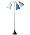Trafiek Vloerlamp E27 in Zwart met Lichtblauw/Turquoise/Petroleum - Nielsen Light