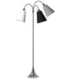 Trafiek Vloerlamp E27 in Chroom met Wit/Zwart/Zwart Gestructureerd - Nielsen Light