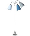 Trafiek Vloerlamp E27 in Chroom met Lichtblauw/Turquoise/Petroleum - Nielsen Light