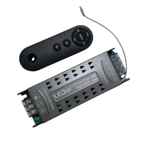 100W / 24V DC dimbare voeding - 4.17A, IP20 binnenshuis, met afstandsbediening, flikkervrij
