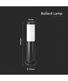 V-Tac zwarte tuinlamp, roestvrij - 45 cm, IP44 buiten, E27 fitting, zonder lichtbron