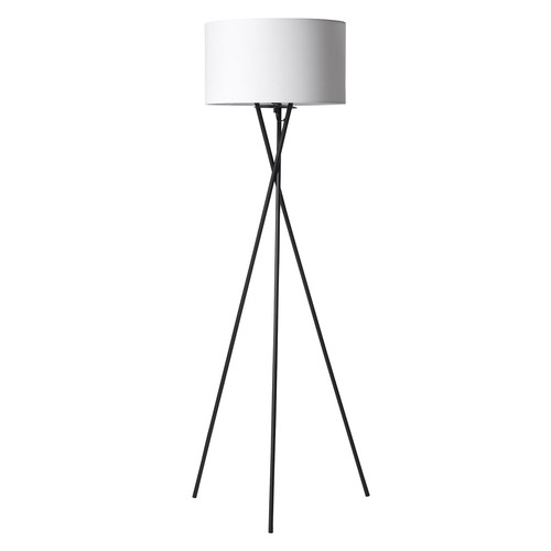 Uptown Vloerlamp E27 in Zwart met Witte Lampenkap - Nielsen Light