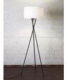 Uptown Vloerlamp E27 in Zwart met Witte Lampenkap - Nielsen Light