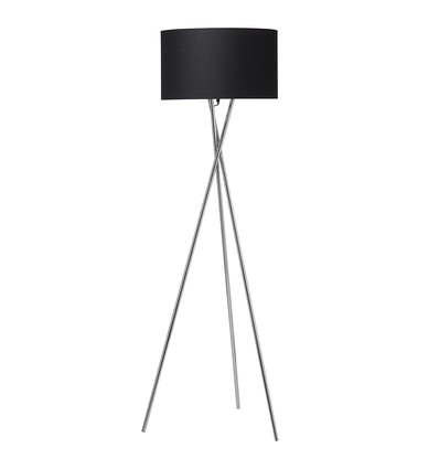 Uptown Vloerlamp E27 in Chroom met Zwarte Lampenkap - Nielsen Light