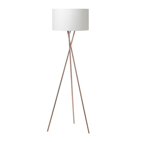 Uptown Vloerlamp E27 in Koper met Witte Lampenkap - Nielsen Light