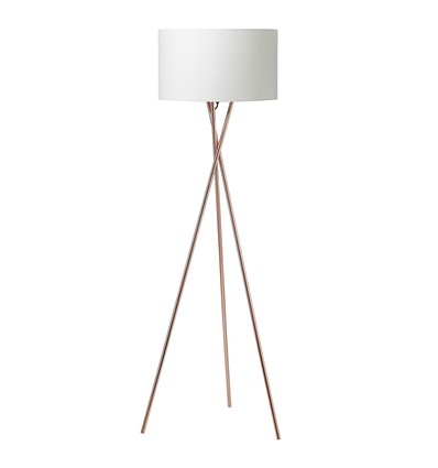 Uptown Vloerlamp E27 in Koper met Witte Lampenkap - Nielsen Light