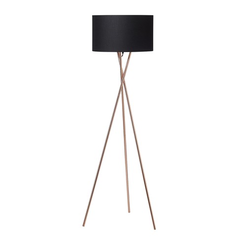 Uptown Vloerlamp E27 in Koper met Zwarte Lampenkap - Nielsen Light
