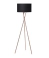 Uptown Vloerlamp E27 in Koper met Zwarte Lampenkap - Nielsen Light