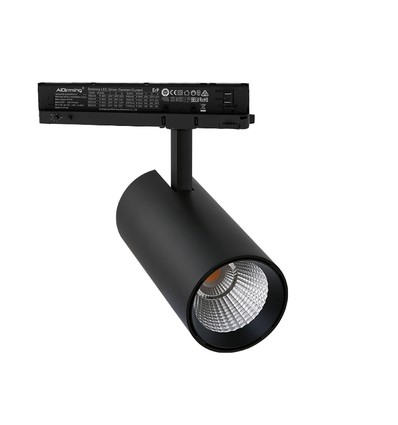 30W 3-fase dimbare RA92 PRO-CCT spanningsrail spot - 120lm/W, zwart, instelbare CCT + helderheid, 3900lm, flikkervrij