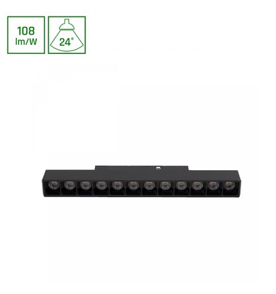 12W SHIFT BASIC GRID railspot voor 48V railsysteem - 4000K, 22cm, neutraal wit, magnetische montage
