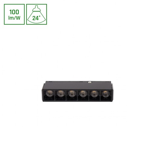SYSTEM SHIFT BASIC GRID XS 6W railspot voor 48V - 4000K, 100°, zwart, IP20