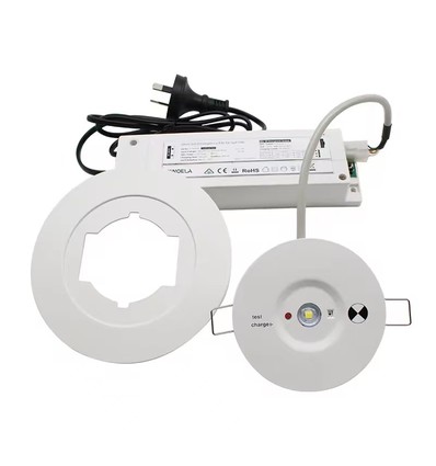 3W LED noodverlichting spot voor plafond - Gat: Ø7,5-12,5 cm, 3 uur batterij, wit