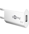 Goobay USB-oplader 5W - USB-A, wit, perfect voor mobiel en lampen