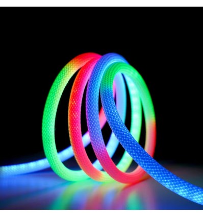 5m RGBIC Neon flex slang - USB, Gevlochten touw, Bluetooth App, afstandsbediening, Complete set