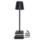 LED tafellamp met draadloos opladen - Zwart, IP54 Binnen/buiten, touch dimbaar
