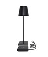 LED tafellamp met draadloos opladen - Zwart, IP54 Binnen/buiten, touch dimbaar