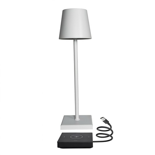 LED tafellamp incl. draadloos opladen - Wit, IP54 Binnen/buiten, touch dimbaar