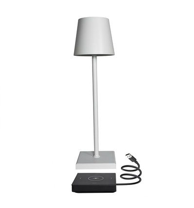 LED tafellamp incl. draadloos opladen - Wit, IP54 Binnen/buiten, touch dimbaar