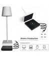 LED tafellamp incl. draadloos opladen - Wit, IP54 Binnen/buiten, touch dimbaar