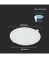 6W Ø12cm LED inbouwpanel - Gat: Ø11 cm, Afmetingen: Ø12 cm