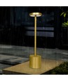 Oplaadbare LED tafellamp met draadloos opladen - Goud, IP54 Binnen/buiten, touch dimbaar