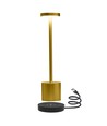Oplaadbare LED tafellamp met draadloos opladen - Goud, IP54 Binnen/buiten, touch dimbaar