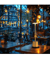 Oplaadbare LED tafellamp met draadloos opladen - Goud, IP54 Binnen/buiten, touch dimbaar