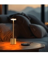 Oplaadbare LED tafellamp met draadloos opladen - Goud, IP54 Binnen/buiten, touch dimbaar
