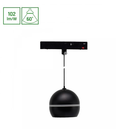 10W System Shift Basic Globe Ring railspot, 48V - 102lm/W, 3000K, 60 graden, pendel voor railsysteem