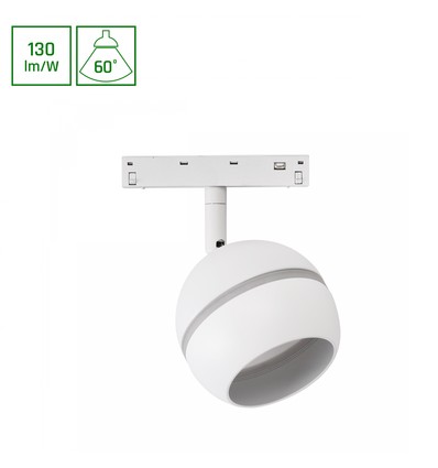 10W SHIFT BASIC GLOBE RING railspot voor 48V - 130lm/W, 48V, neutraal wit, Ø9cm