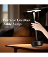 Oplaadbare LED tafellamp - Zwart, touch dimbaar, CCT, IP20