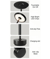 Oplaadbare LED tafellamp - Zwart, touch dimbaar, CCT, IP20