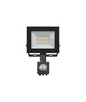 20W breedstraler - IP44, zwart, PIR-sensor