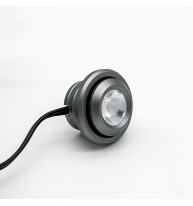 1W Ø2,9cm SPOT29 meubelspot inbouw RA90 - 12V DC, Boorgat: Ø2 cm, Afmetingen: Ø2,9 cm, Geborsteld staal